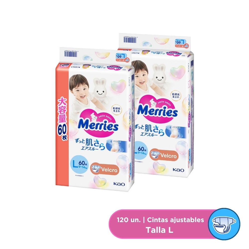 Pañales Talla L 120 un. (9-14kg)