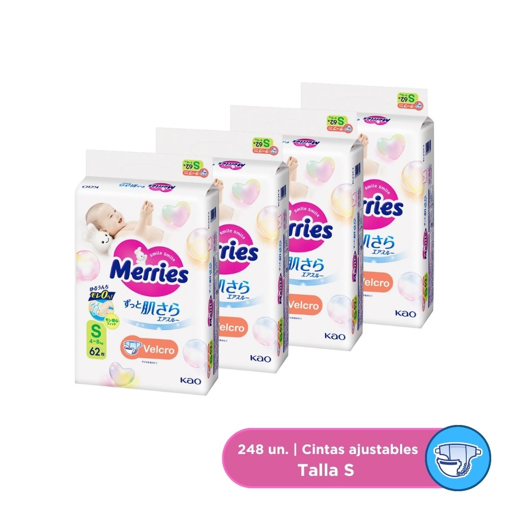 Pañales Merries "S" 62x4 Super Jumbo (325063)